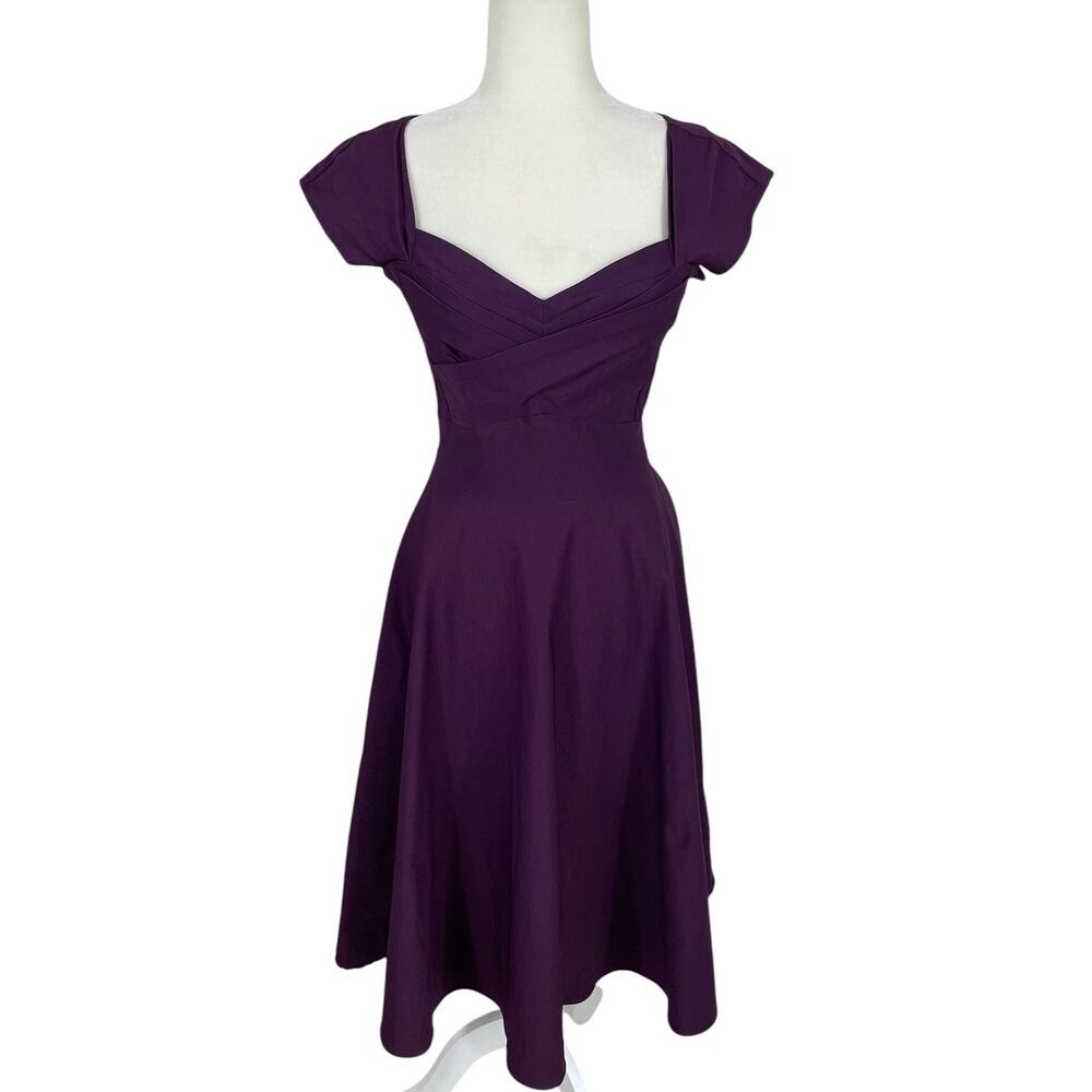 Stop Staring Wiggle Midi Dress Purple Size L Bombshell Pinup Retro Hollywood